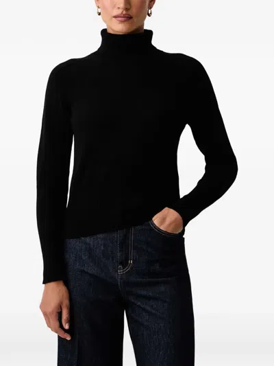 Luisa Spagnoli Caprese Roll-neck Ribbed-trim Sweater In Black