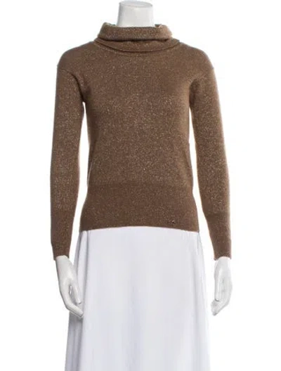 Pre-owned Luisa Spagnoli Cashmere Turtleneck Sweater In Brown