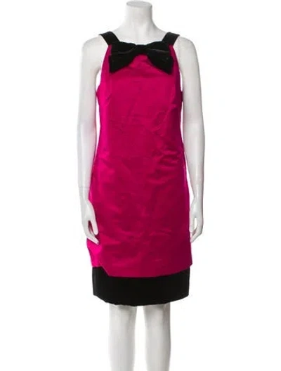 Pre-owned Luisa Spagnoli Colorblock Pattern Mini Dress In Pink