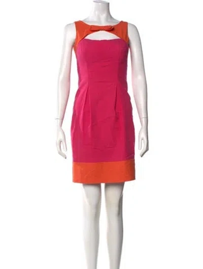 Pre-owned Luisa Spagnoli Colorblock Pattern Mini Dress In Pink