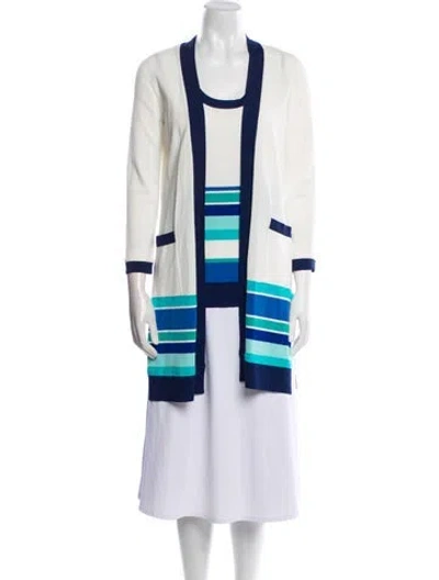 Pre-owned Luisa Spagnoli Colorblock Pattern Set In White