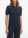 Luisa Spagnoli Cotton Polo Top In Blue