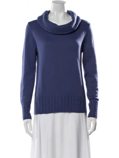 Pre-owned Luisa Spagnoli Cowl Neck Sweater In Blue