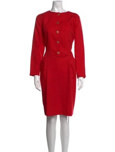 Pre-owned Luisa Spagnoli Crew Neck Knee-length Dress In Red