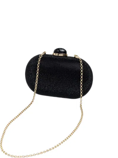 Luisa Spagnoli Crystal-embellished Oval Clutch Mini Bag In Black