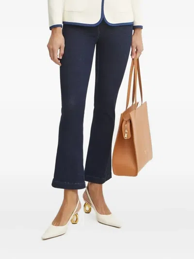 Luisa Spagnoli Cuffed Cropped Jeans In Blue