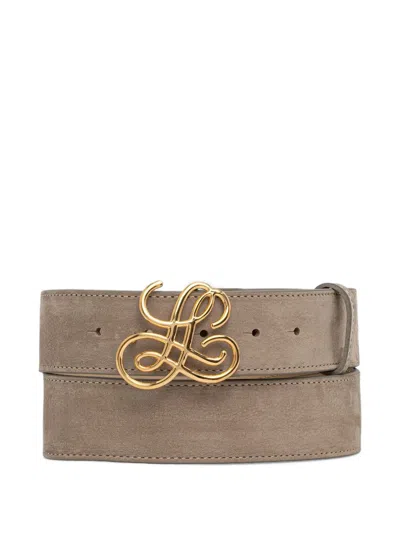 Luisa Spagnoli Dantesco Logo Buckle Belt In Brown