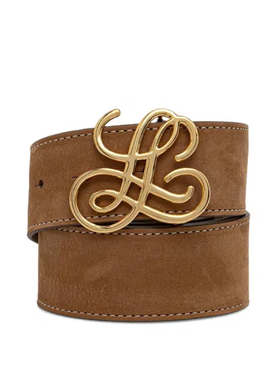 Luisa Spagnoli Dantesco Logo Buckle Belt In Brown