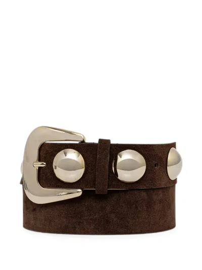 Luisa Spagnoli Decibel Studded Suede Belt In Multi