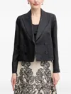 Luisa Spagnoli Double-breasted Linen Jacket In Black