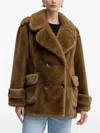 Luisa Spagnoli Double-breasted Pocket Coat In Brown