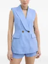 Luisa Spagnoli Double-breasted Sleeveless Top In Blue