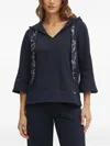 Luisa Spagnoli Drawstring Hoodie In Blue