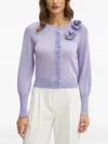 Luisa Spagnoli Embellished-ruffle Cardigan In Blue