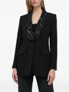 Luisa Spagnoli Embellished Shawl-lapels Blazer In Black