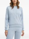 Luisa Spagnoli Embroidered-logo Sleeve-detail Hoodie In Blue