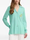 Luisa Spagnoli Embroidered Pocket Shirt In Green
