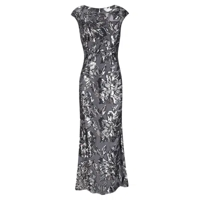 Pre-owned Luisa Spagnoli 'fashion Show' Sequin-embellished Evening Dress/gown In Gray