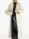 Luisa Spagnoli Faux-fur Collar Coat In Neutral
