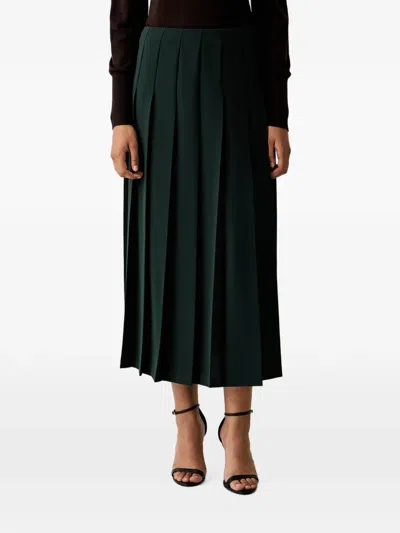 Luisa Spagnoli Festone Side-slit Pleated Maxi Skirt In Animal Print