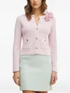 Luisa Spagnoli Flower-embellished Cardigan In Pink