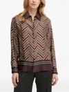 Luisa Spagnoli Geometric-pattern Collared Shirt In Brown