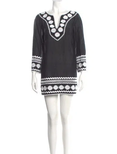 Pre-owned Luisa Spagnoli Graphic Print Mini Dress In Gray