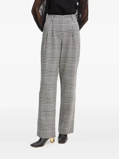 Luisa Spagnoli Houndstooth-pattern Trousers In Gray