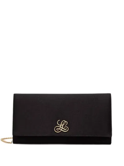 Luisa Spagnoli Iroise Logo-plaque Chain-strap Clutch Bag In Black