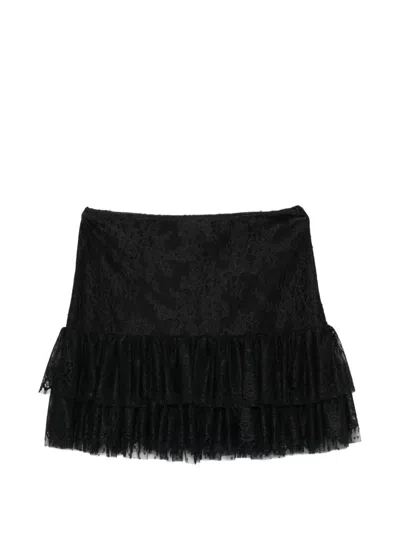 Luisa Spagnoli Lace Mini Skirt In Black