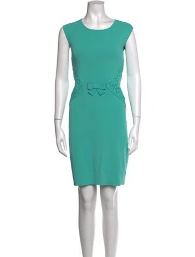 Pre-owned Luisa Spagnoli Lace Pattern Knee-length Dress In Green