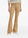 Luisa Spagnoli Leather-patch Flare Jeans In Neutral
