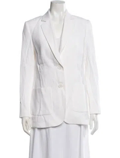 Pre-owned Luisa Spagnoli Linen Blazer In White