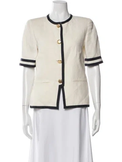 Pre-owned Luisa Spagnoli Linen Blazer In White