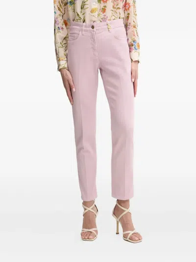 Luisa Spagnoli Logo-plaque Straight Jeans In Pink