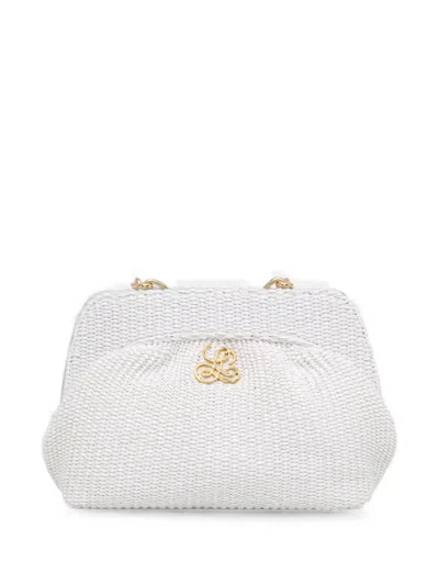 Luisa Spagnoli Logo-plaque Interwoven Tote Bag In White