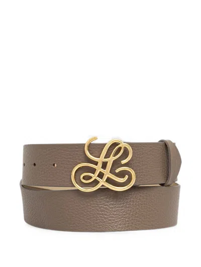 Luisa Spagnoli Logo-plaque Pebbled Leather Belt In Pink