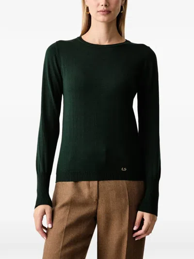 Luisa Spagnoli Logo-plaque Sweater In Green