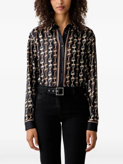 Luisa Spagnoli Lusia Stirrup-print Button-up Shirt In Multi