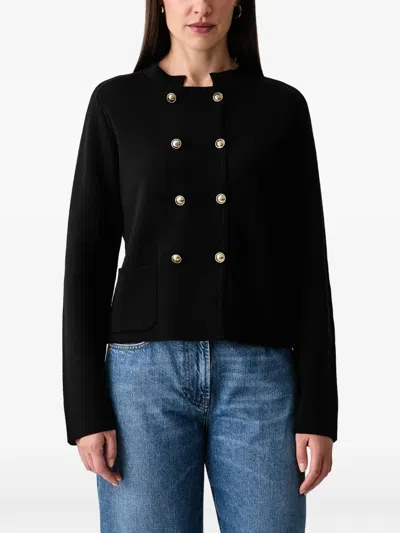 Luisa Spagnoli Meltina Double-breasted Cardigan In Black