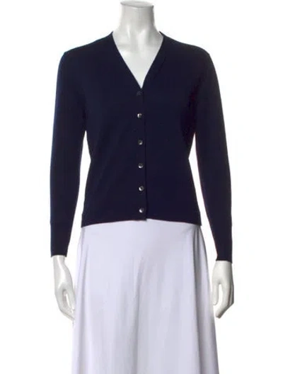 Pre-owned Luisa Spagnoli Merino Wool V-neck Sweater In Black