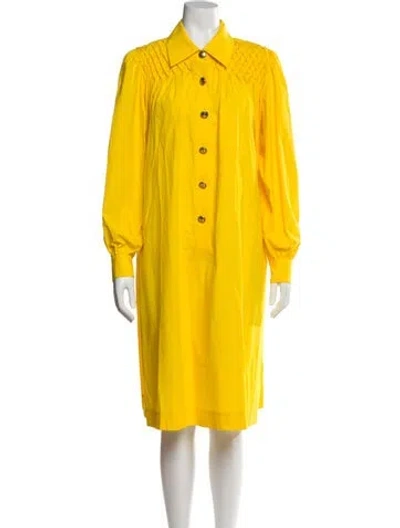 Pre-owned Luisa Spagnoli Midi Length Dress W/ Tags In Yellow