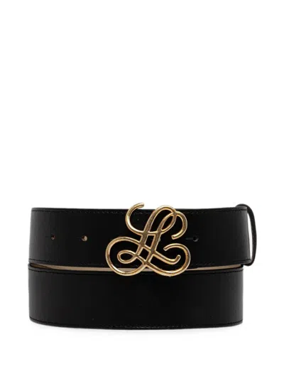 Luisa Spagnoli Monogram-plaque Leather Belt In Burgundy