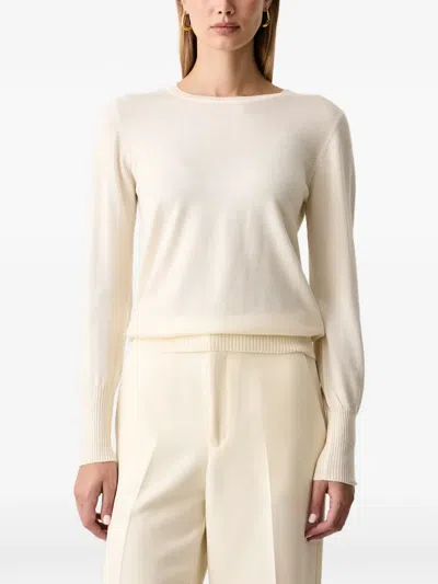 Luisa Spagnoli Mossa Long-sleeve Crew-neck T-shirt In Neutral