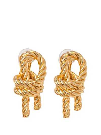 Luisa Spagnoli Nasso Twisted Knot Earrings In Orange