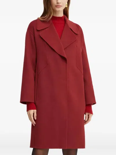 Luisa Spagnoli Notched-lapel Coat In Red