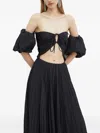 Luisa Spagnoli Off-shoulder Pleated Maxi Dress In Black