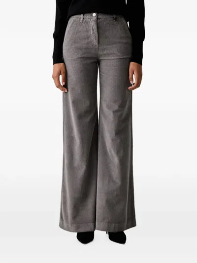 Luisa Spagnoli Olap Corduroy Palazzo Trousers In Animal Print