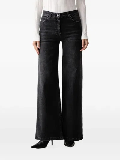 Luisa Spagnoli Olla Wide-leg Jeans In Black