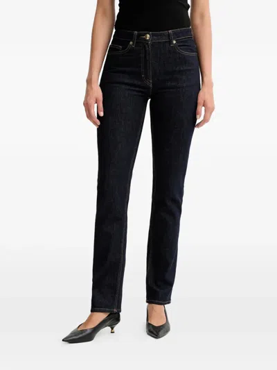 Luisa Spagnoli Omlette Logo-plaque Five-pockets Jeans In Black
